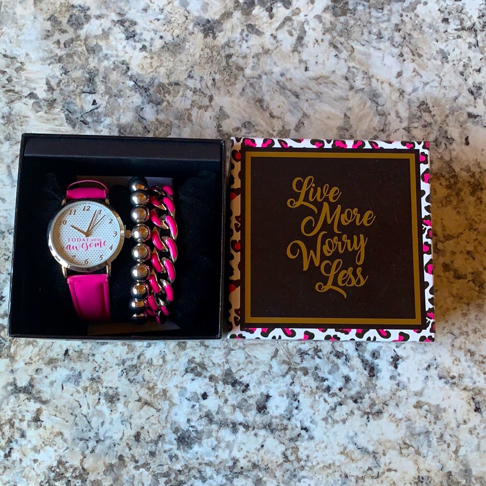 Kids hot pink jewelry set